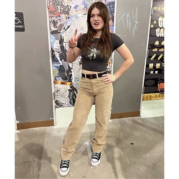 Empyre Tori 90s Khaki Corduroy Skate Pants Y2K Women’s Size 4‎ - Picture 1 of 11